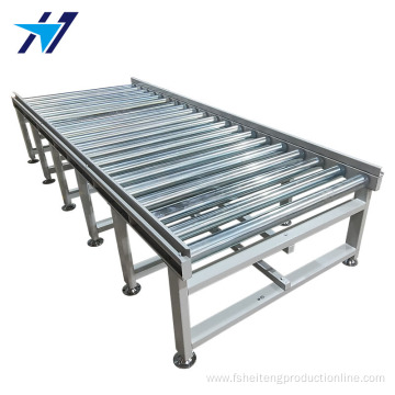 Unpowered stainless steel roller conveyor